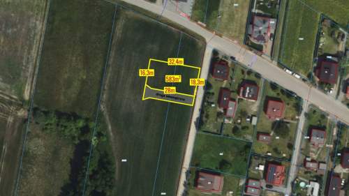 Działka budowlana Strzebiń 583m2 Woda kanalizacja