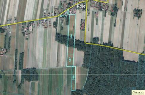 Działka budowlano-rolno-leśna 5,4 ha w Rolach
