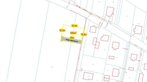 Działka budowlana Strzebiń 583m2 Woda kanalizacja