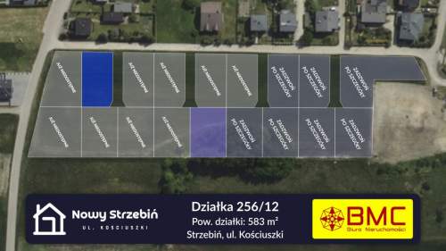 Działka budowlana Strzebiń 583m2 Woda kanalizacja