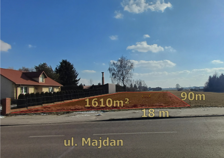 Działka 1610m2 18x90m ul. Majdan, Zamość - budowlana, MN R