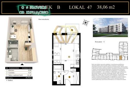 Luksusowe mieszkanie Podjasnogórska 38,06m2 balkon