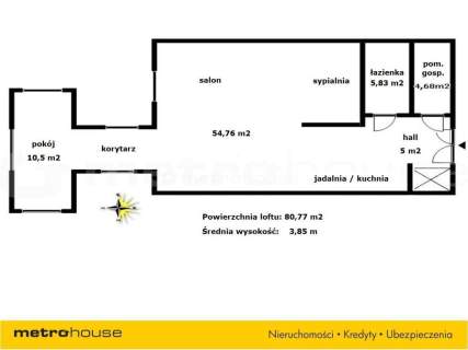 Mieszkanie na sprzedaż, 80,77 m2, Łódź