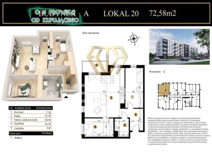 Luksusowe mieszkanie Podjasnogórska 72,58m2 balkon