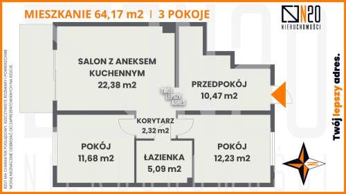 NOWE -3 pok. mieszkania, parter 64 m2, duży ogród 