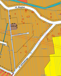 Działka 1249m2 34x37m ul.Majdan, Zamość - budowlana MNR