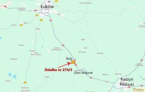 Działka budowlana 32 ary przy DK nr 63