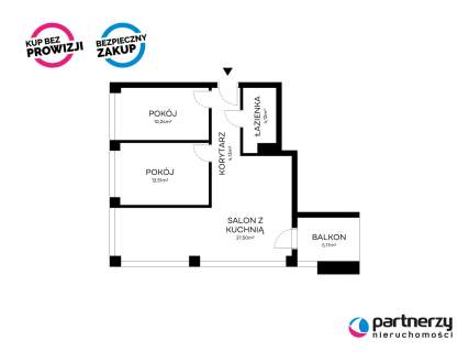 3 pokoje w Aqua Tower na 13 piętrze Reda