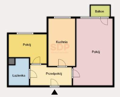 2 pokoje 50,2 m2 balkon do remontu Muchobór Mały
