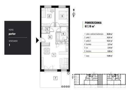 Mieszkanie na sprzedaż, 67,19 m2, Łódź