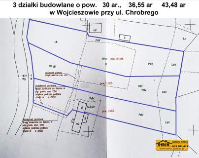 3 działki budowlane w Wojcieszowie - różne wielkości