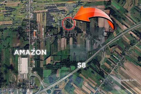 Duża działka 9876 m przy lesie, blisko Pabianic