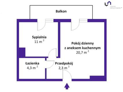 2-pokojowe mieszkanie na zamkniętym osiedlu
