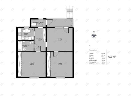 Mieszkanie 3 pok. 660 m2 działki