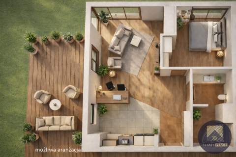 2 pokoje z ogrodem 180 m2, garaż, Wilanów