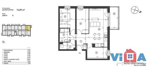4-POKOJOWY APARTAMENT Z BALKONEM BLISKO CENTRUM
