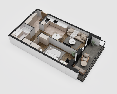 2-pokojowe mieszkanie 46m2 balkon