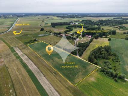 Działki z Warunkami Zabudowy w zakolu Krzny