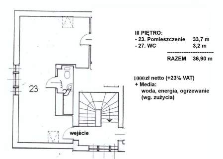 Lokal 37 m w centrum - 3 piętro