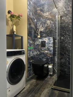 Salon z aneksem i sypialnia, garaż