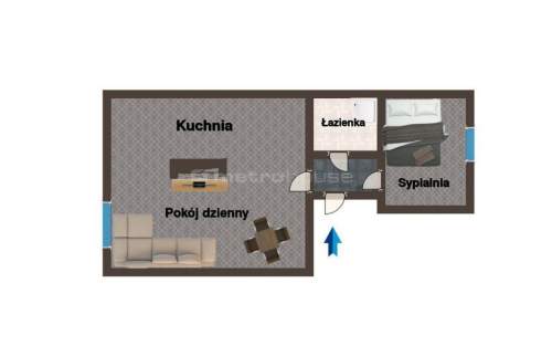 Świętochłowice, 37m2, Salon z kuchnią pokój