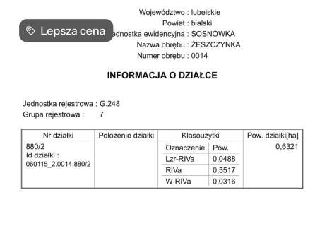 Duża działka rolno - budowlana Żeszczynka
