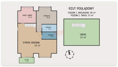 50 m2 salonu i tyle samo prywatnego tarasu na dachu kamienicy.
