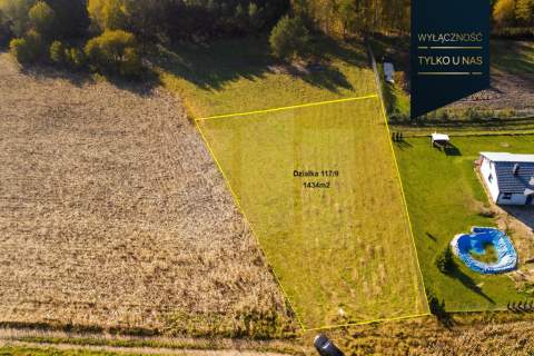 Działka budowlana 1434m2 przy lesie Trąbki Małe