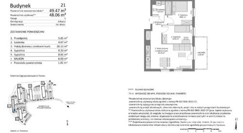 3-pokojowe mieszkanie 48,06 m2 3 piętro Łosto