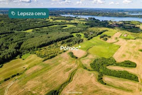 Działka z plażą nad jeziorem Narie