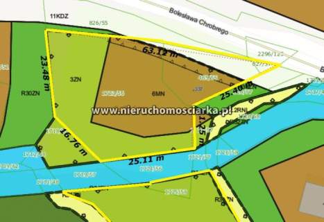 Działka budowlano-zielona, las, strumyk Chrobrego