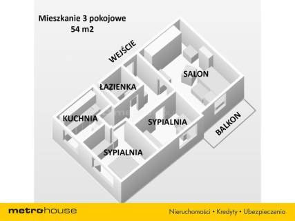 Mieszkanie 3 pokojowe z balkonem w niskim bloku.