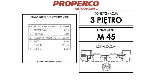 Mieszkanie 2pok., 39,95m2, IIIp., ul. Klonowa