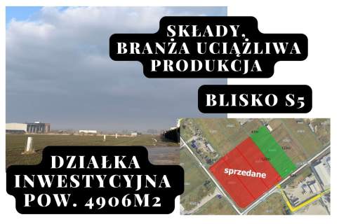 OSTATNIA działka inwestycyjna z MPZP blisko S5 -