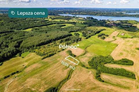 Działka z plażą nad jeziorem Narie