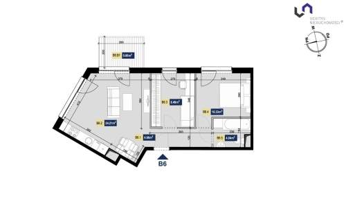 Mieszkanie na sprzedaż, 53,25 m2, Katowice