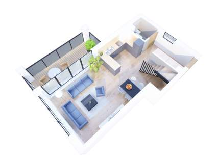 Dwupoziomowy apartament w otulinie lasu