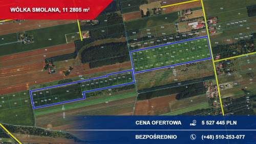 Działki inwestycyjne 11,28 ha pod osiedle Gmina Brochów, oko