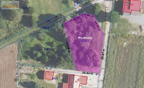 Działka 1357 m Pierwoszów Nowy MPZP   60% Zab.