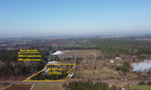 Działka niedaleko Nasielska 1,25ha
