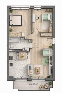 Apartament z widokiem na las, os. Franciszkańskie.