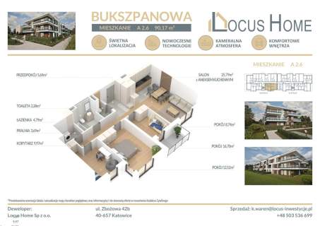 Mieszkanie 4-pokojowe Katowice ulica Bukszpanowa