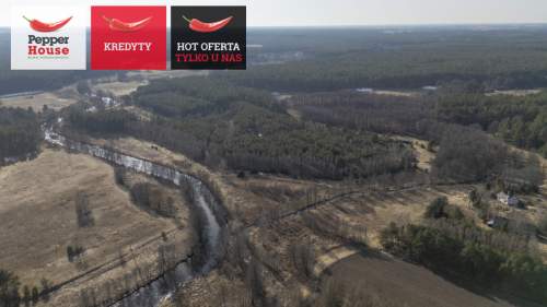 Działka budowlana nad rzeką linia brzegowa las WZ