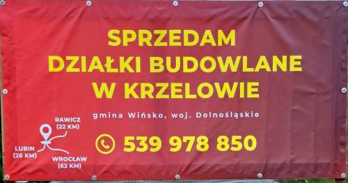 Działki budowlane Krzelów sprzedam gmina Wińsko