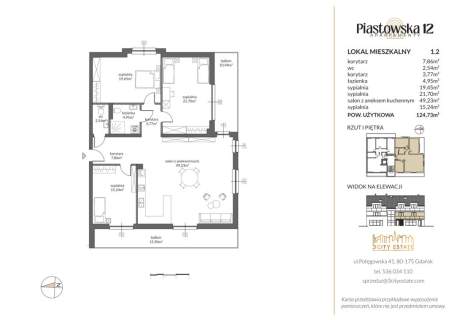 Apartament 124,73 m - 4 pokoje - Pruszcz Gdański