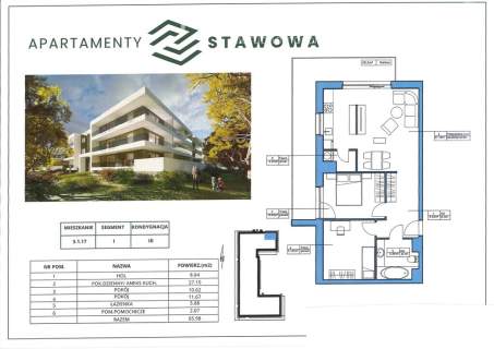 Nowy apartament z balkonem. 3 pokoje.