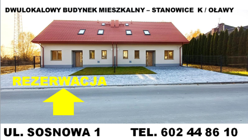 MIESZKANIE Z OGRÓDKIEM STANOWICE K / OŁAWY