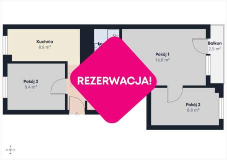 3 pokoje przy Parku Krowoderskim