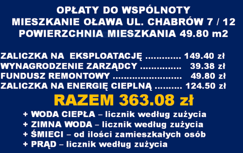 Mieszkanie 3 pokoje Oława ul. Chabrów - winda - balkon