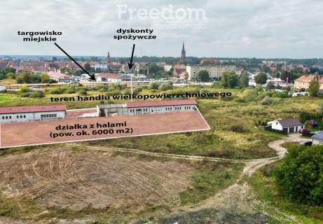 Działka przemysłowo-usługowa z halami w Drezdenku
